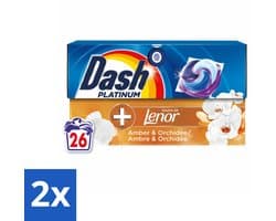 Dash – Wasmiddelcapsules – 4in1 Pods Amber & Orchidee – 26 capsules - Voordeelverpakking - 2 stuks