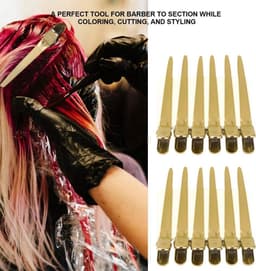 12x Antislip Kappershaarclips Goud - Professionele Vlinderklemmen voor Knippen en Verven — thumbnail 3