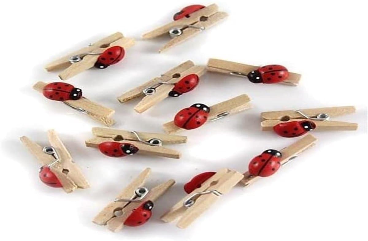 Houten Mini Knijpers Vlinderdas Decoratie Set van 12 — afbeelding 1