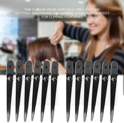 12 Stuks Professionele Haarclips voor Kappers - Antislip Klemmen voor Knippen en Verven — thumbnail 3