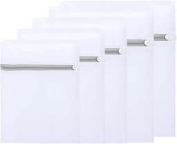 Mesh waszakken set van 5 stuks voor delicate kleding, met ophanglus - handige opbergzakken voor ondergoed, bh's, sokken, babykleding - wasnet met honingraatstructuur — thumbnail 1