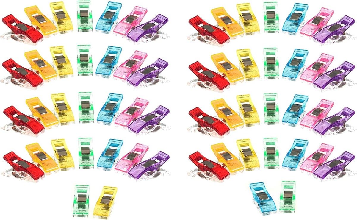 Grote set stoffen clips neonkleuren 60 stuks voor naaien en quilten — afbeelding 1