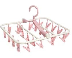 Draaibare waslijn - sokkendroogrek - draaibare waslijn met 24 klemmen - geschikt voor het drogen van ondergoed, sokken en andere kledingstukken - opvouwbare octopusvormige wasknijpers - voor het vastklemmen van stropdassen, hoeden en sjaals