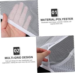 Hangende Opbergzak - Mesh Organizer - Wasknijpers Opbergen - Grote Capaciteit - 45x52cm - Wit — thumbnail 5