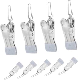 Wasknijpers Set - Kledingklemmen Clips - Kleding Drogen - Roestvrij Staal - 8.5 cm Lengte - Zilverkleurig — thumbnail 1