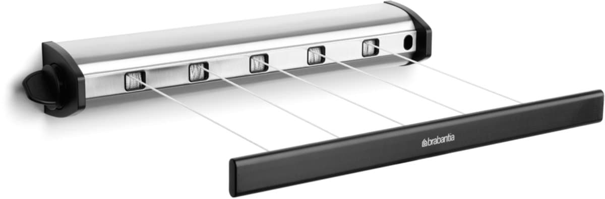Brabantia Roldrooglijn - Uittrekbaar tot 4,4 m - 22 m - Matt Steel — afbeelding 1
