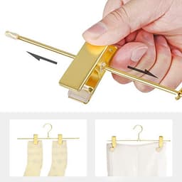Kleiderhangers - Elegante Goldkleurige Ontwerp - 31 cm met 2 Rutschfesten Clips — thumbnail 3