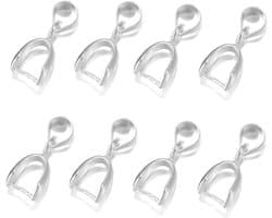 30x Zilveren Hanger Sluitingen - Koperen Knijpclips voor Kettingen en Sieraden Maken
