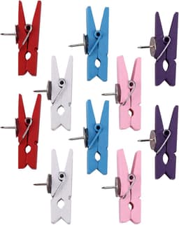 Decoratieve Punaises - Houten Clips Kopspijkers - Kurkbord Bevestigen - Creatieve Vormgeving - 20 Stuks - Meerkleurig — thumbnail 5