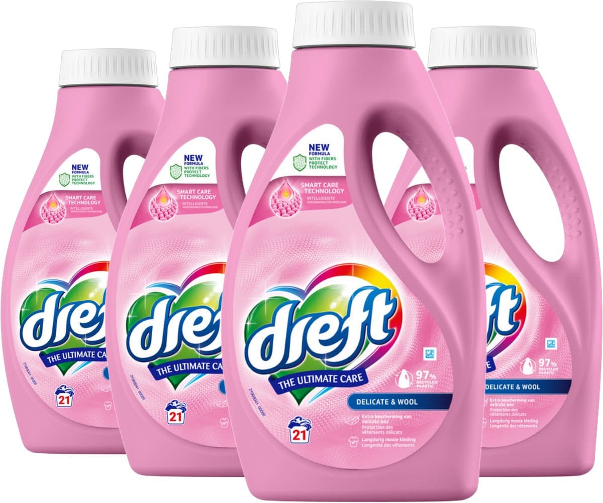 Dreft vloeibaar wasmiddel 84 wasbeurten 'Delicate & Wool' - 4x 21 wasbeurten (4 x 945ML) — afbeelding 1