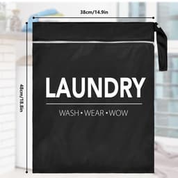 Ynkkvre - Waszak - Reisopbergtas - Opbergtas - Laundry bag - 2-Pack - Waterdichte Reistas voor Zwemkleding en Natte Kleding - 37x48 cm - Polyester met Ritssluiting - Makkelijk Schoon te Maken — thumbnail 2