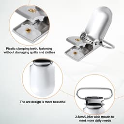 25pcs Silver Suspender Clips - 2.5cm Bed Sheet Clips - Metal Garter Clip Holder voor Mattress Cover - Sofa Cushion — thumbnail 2