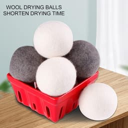 Allecto Plus - 6-delige wollen droogballen voor huidvriendelijke stofverzachter - Herbruikbare, tijdbesparende droogbal voor kortere droogtijd - Vermindert statische lading - Absorbeert onzuiverheden (6 cm) — thumbnail 2