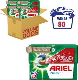Ariel Wasmiddel Pods +Ultra Vlekverwijderaar - 4 x 20 Wasbeurten Voordeelverpakking — thumbnail 1