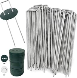 40 tuinharingen met ringen - verzinkt staal - bachen bevestiging - mulchcanvas - 150 mm lang - 25 mm breed - 28 mm diameter — thumbnail 1