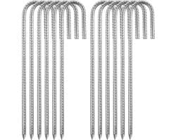 Tentharingen verzinkt 12-delig grondanker tentaccessoires - campingtent camping schommel - trampolineliften - 8 mm x 30 cm