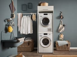 Interiax WASHWALL 'Mary' Wasmachine Ombouwkast Wit - Ombouw Meubel voor Droogkast - Met opbergkast - 200x67.5x67.5 cm — thumbnail 5