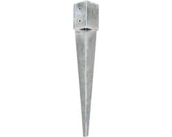 vidaXL - Grondpinnen - 12 - st - 10x10x76 - cm - gegalvaniseerd - staal - zilverkleurig — thumbnail 5