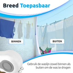 WoniQ Sterke Waslijn Uittrekbaar 26 Meter | Waslijndraad | 2 drooglijnen 13 Meter | Roldrooglijn | Drooglijn Oprolbaar | Automatische Waslijn | Wasrek | Droogrek — thumbnail 2