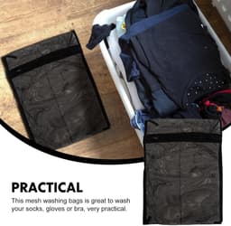 Wasmandjes Set - Kledingzakken - Kleding Wassen - Roestvrije Rits - 38x28 cm - Zwart — thumbnail 5
