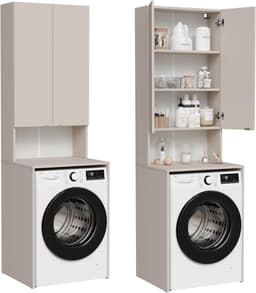 Wasmachine Ombouw - Opbouwmeubel - Kast Wasdroger - Meubel - netjes — thumbnail 1