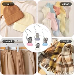 RVS Kledingknijpers Set van 24 - Antislip Kledinghanger Clips voor Handdoeken, Sokken en Broeken met 360° Rotatie Functie — thumbnail 3