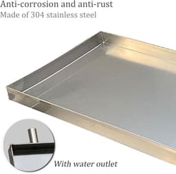 RVS Lekbak - Wateropvangbak Afvoerbak - Keuken Organiseren - Met Afvoer - 27x19 inch - Zilver — thumbnail 3