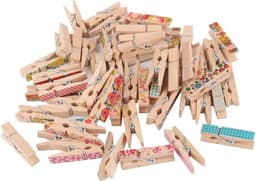 Houten Wasknijpers - Mini Knijpers - Foto's Ophangen - Diverse Kleuren - 3.5 cm - Willekeurig — thumbnail 1