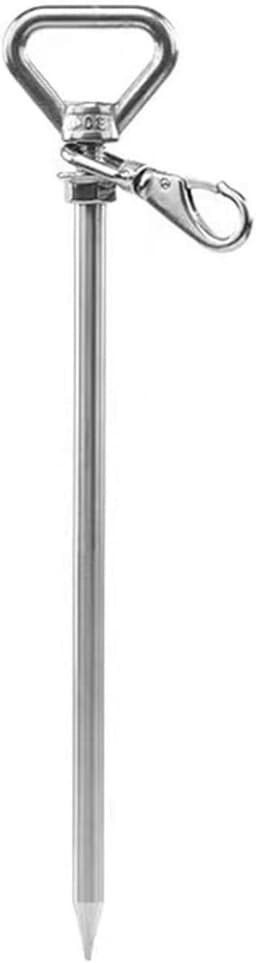 Grondanker Set - Schroefharingen Ankers - Tent Verankeren - Massief Roestvrij Staal - 33 cm Lengte - Zilver — thumbnail 1