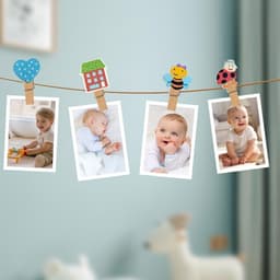 Schattige houten mini knijpers voor kinderen - 40 stuks voor foto-display, knutselen en decoratie — thumbnail 5