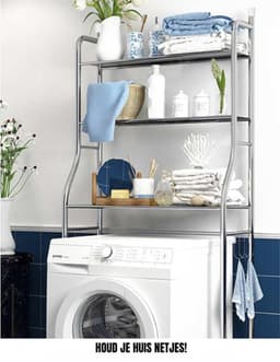 KAD® Wasmachine Ombouw - Wasmachine Kast - Wasmachine Meubel - Zilver - 25cm x 65cm x 160cm — thumbnail 5