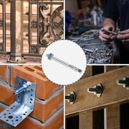 Boutenankers Set - Spieankers Schroeven - Zware Bevestiging Beton - Snelle Montage Tijdloos - M10x110mm 12 Stuks - Zilverkleurig — thumbnail 2