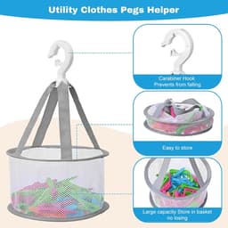 Wasknijpers Set - Kledingklemmen Mand - Kleding Drogen - Windbestendig Antislip - 48 Stuks - Multicolor — thumbnail 4