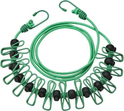 Reiswaslijn - Kleding droger - Kleding drogen - Winddichte clips - Tot 3.7 meter - Groen — thumbnail 5