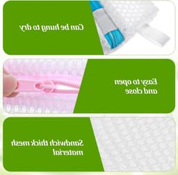 5 Stuks Kleine Wasnetjes, Duurzame Polyester Opbergzakken voor Waspods, Reisorganizer en Bescherming van Delicate Kleding — thumbnail 5