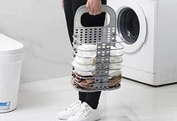 Wasmanden Set - Opvouwbare Manden - Kleding Opbergen - Ademende Constructie - 2 Stuks - Grijs — thumbnail 3