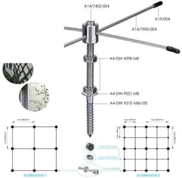 Roestvrij stalen anker - Wandanker kabel - Gevelbegroeiing bevestigen - Corrosiebestendig V4A - M8 - Zilver — thumbnail 2