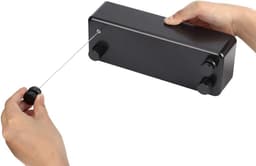 Uittrekbare Waslijn - Telescopische Waslijn - Wasgoed Drogen - Roestvrij Staal Touw - 4 Meter - Zwart — thumbnail 4