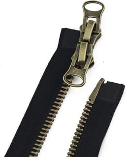 Ritstrekker - Metalen rits - Kleding reparatie - Automatische vergrendeling - 100 cm - Legergroen — thumbnail 4