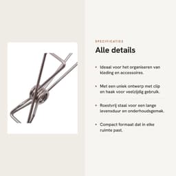 Dailygoods- Foto Clips - 30 Stuks - Roestvrij Staal - Haken - Ophanghaken - Handdoek Haken - 9,5x2 cm - Haakjes — thumbnail 5