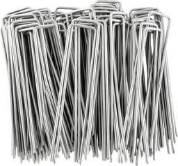 Grondankers U-vorm - Tuinharingen Stabiel - Bodem Vastzetten - Verzinkt Staal - 100 Stuks - Zilver — thumbnail 1