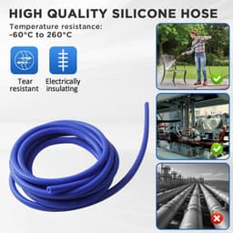 Dailygoods- Vacuümslang 6 Meter - Hoge Temperatuur - Onderdrukslang - Siliconen Slang - Klemmen Ø 6-12 mm - ID 8mm, OD 14mm - Siliconenslang — thumbnail 2