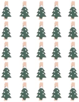 Dailygoods- Houten Wasknijpers - 25 Stuks Mini - Decoratie Clips - Kerstmis Thema - Fotocollage - Kunsthandwerk - Natuurlijk Hout - Foto Clips — thumbnail 1