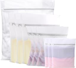 Wassenetz Set - Wäschenetze Wäschebeutel - 10 Stuks - Duurzaam Polyester met Rits - Voor Fijne Kleding en Ondergoed - Wit — thumbnail 1