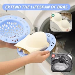 Silicone Waszak - Waszak met Carabiner - Wasnet voor Wasmachine - Gemakkelijk te Dragen - Blauw - 1 Stuk — thumbnail 4