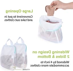 2 Stuks Wasnetten met Handvatten, 10 x 12 Inch, Ideaal voor Ondergoed, Sokken en Babykleding in de Wasmachine — thumbnail 5