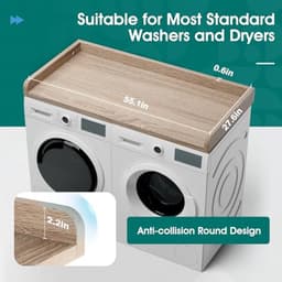 Wasmachine Werkblad - Droger Top - Wasruimte Organisatie - Hittebestendig Materiaal - 54 inch Breed - Houtkleurig — thumbnail 4