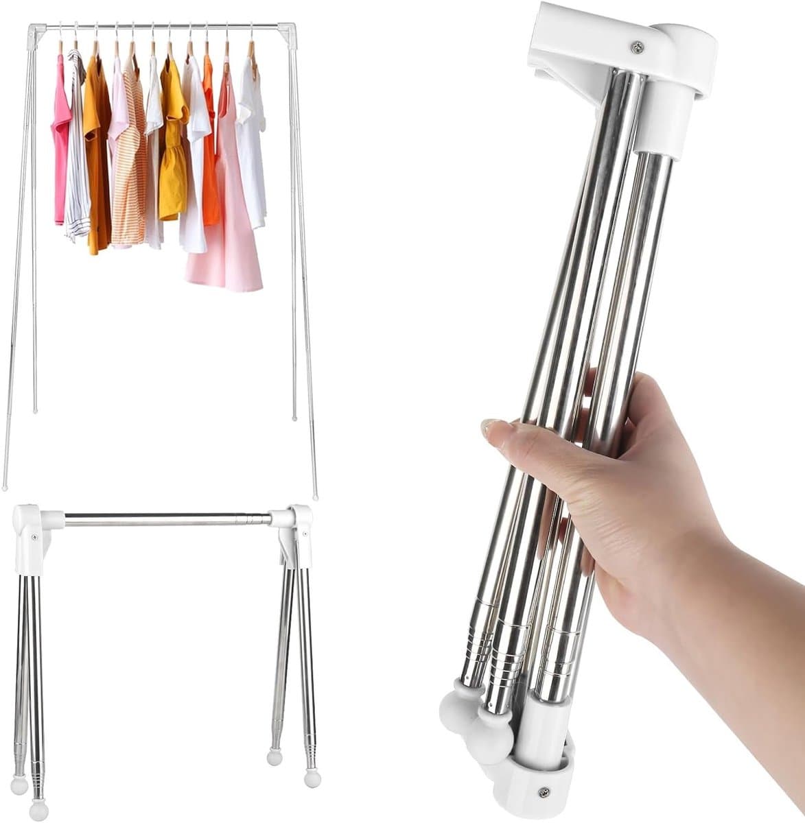 Vouwbaar Kleding Droogrek voor Thuis en Reizen - Ideaal voor Camping, Buiten en Wasgoed - 13-28 Inch Verstelbaar en Compact — afbeelding 1