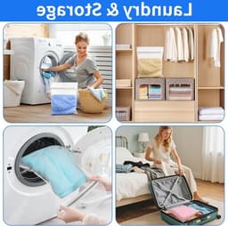 Extra Grote Mesh Waszakken met Rits - Duurzaam en Herbruikbaar Wasnet voor Delicate Was zoals Truien, Jassen en Ondergoed - 60×80 cm — thumbnail 3