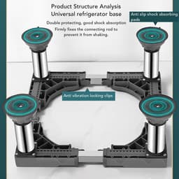 Dailygoods- Onderstel Verstelbaar - Onderstel Wasmachine - Verhoogde Standaard - Stabiele Voeten - Antislipvoetjes - Eenvoudige Installatie - Wasmachinerek — thumbnail 3